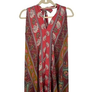 Karma Highway One Size Maxi Dress Bohemian Paisley Halter Neck Tassel Festival